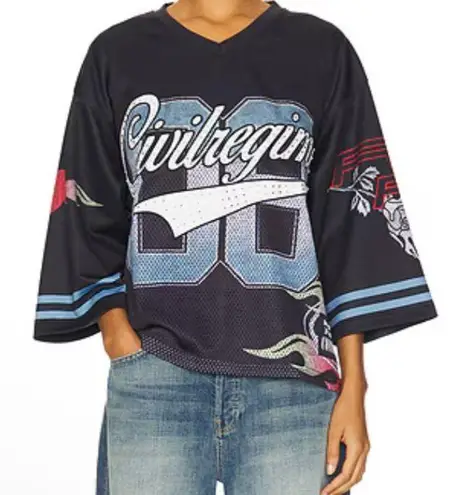 NEW Civilregime Civil Regime Our Team Football Jersey crystal embellishments M Size M