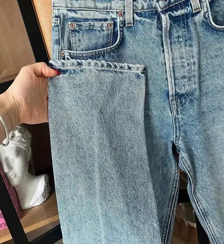 GRLFRND jeans Karolina High Rise Straight Cropped Larchmont light wash 28 denim