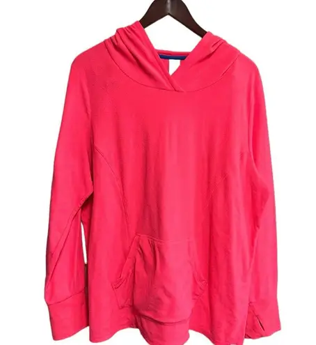 Lane Bryant  Livi Active Hoodie Size 18/20 Pink Fleece Thumb Holes Gorpcore