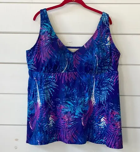 Swimsuits For All Flowy Tankini Swim Top Size 24