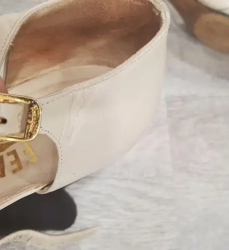 Salvatore Ferragamo Beige Leather Heels Made in Italy