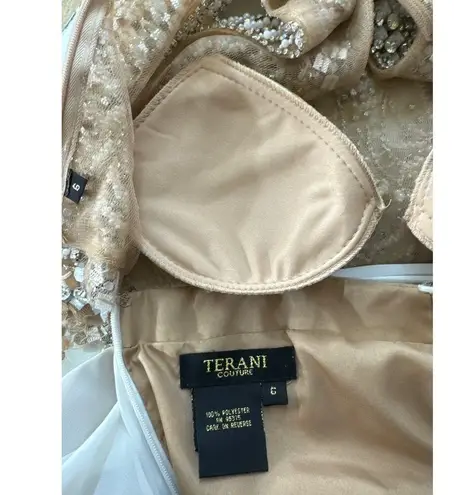 Terani Couture PROM 1611P1018 White & Nude size 6