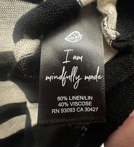 Nic+Zoe Featherweight Striped Tank Size XXL In Black Multi Linen Blend NWT