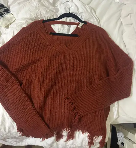 Full Circle Trends Burnt orange Knit Sweater