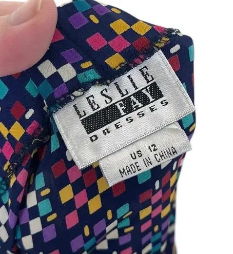 Leslie Fay Vintage Y2K Retro Women's Size 12 Skirt Geometric Abstract Colorful