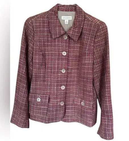 Appleseeds Blazer Womens 12 Pink Tweed business work wear barbiecore pinkcore