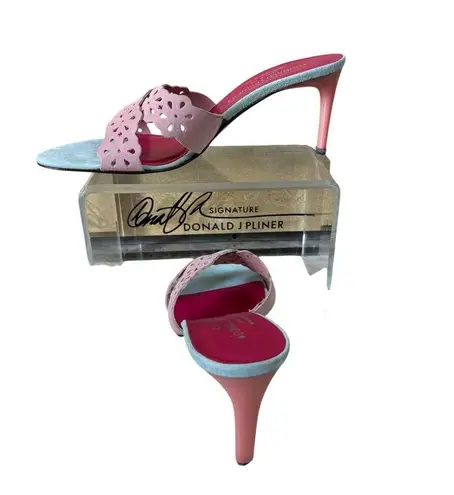 Donald Pliner Couture Nappa Leather Shoe Shrimp Mist Criss Cross Slide NWT $235 Pink Size 9