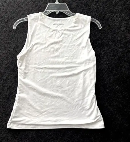 Tahari White Fitted Sleeveless Tank Top