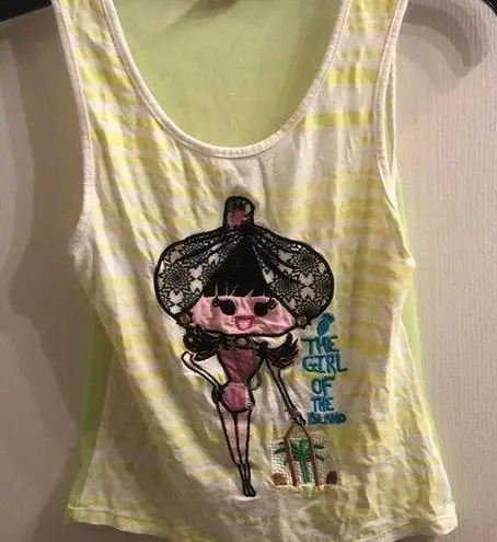 Moschino Neon Mesh Back Tank Top