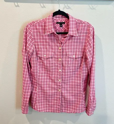 Banana Republic Pink Plaid Button down size Medium