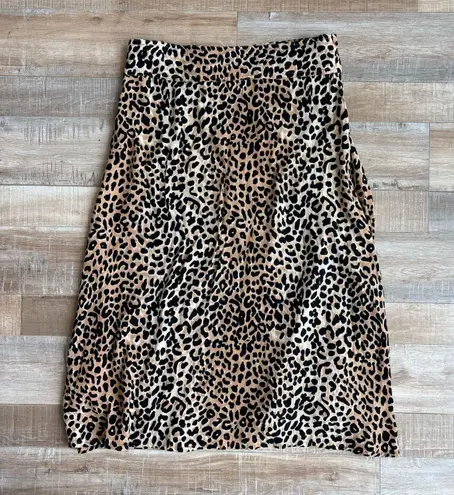 Faithfull Valois Brown Leopard Print Midi Wrap Skirt Size M Size M