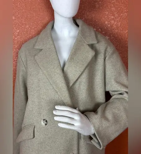 Pull & Bear Women's Light Beige Camel Overcoat size Large Smart Casual Coat Tan - Image 9