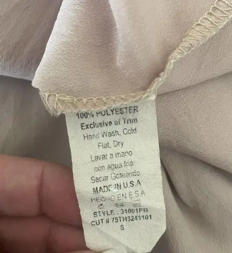 Buttons Blouse Camisole Women Small Taupe V-Neck Spaghetti Strap Back Pullover