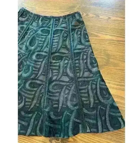 Peter Nygard A-Line 100% Silk Black skirt, size 10