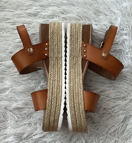 X-Appeal NEW WOMENS AMELIA WEDGE SANDAL BROWN SIZE 7.5 M