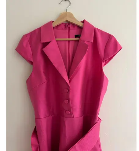 Badgley Mischka Cap Sleeve Fit and Flare Watermelon Pink Midi Dress Size 8