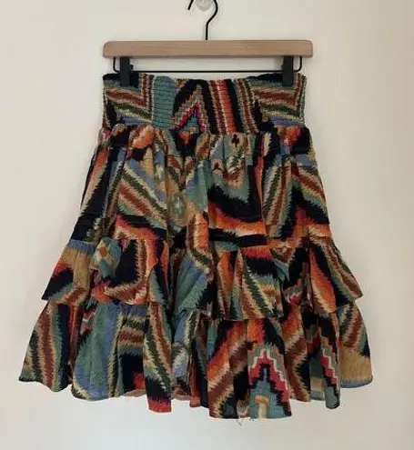 Ralph Lauren Vintage  Western Aztec Print Tiered Mini Skirt. Size 8