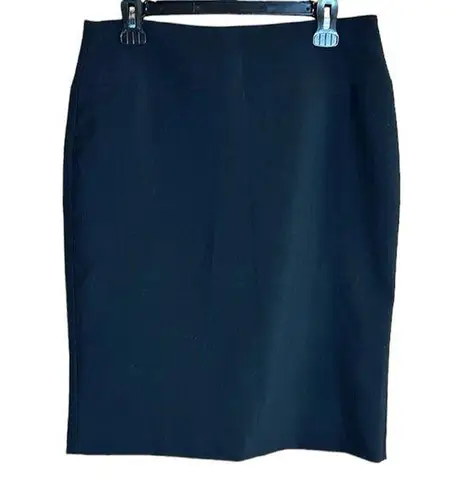 Alfani Classic Black Lined Pencil Skirt with Zippered Waist and Slit at Back