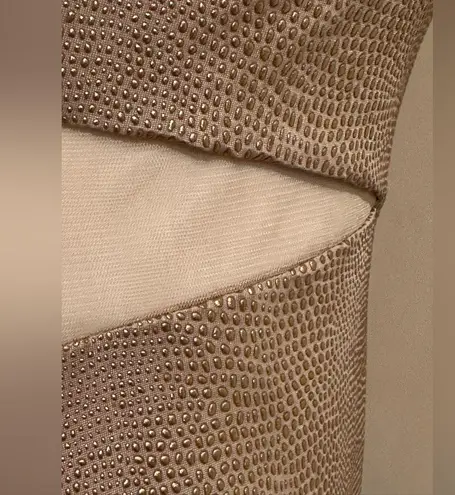 Alberto Makali Gorgeous Gold, Form Fitting, One Shoulder, Jewel Embellished Gown