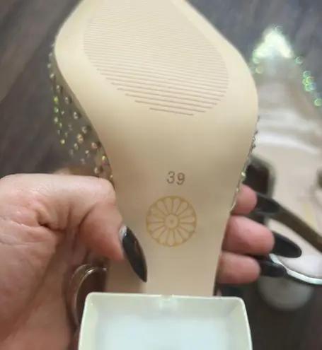 Alamour Rhinestone Heels BELLE - TRANSPARENT PVC HEELS