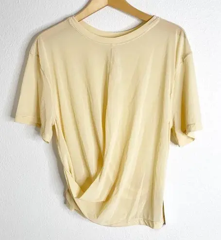 Lululemon  Lightweight Mesh Reversible Yoga Tee Tan Neutral Size 12