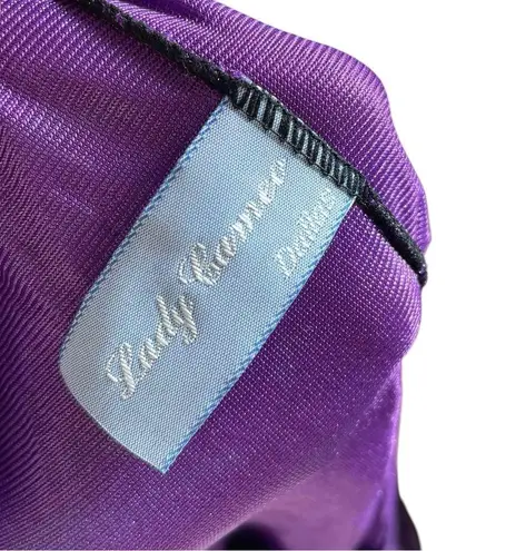 Lady Cameo Vintage Purple Black Sheer Lace Ruffle Sexy Lingerie Mini Slip Dress Size M