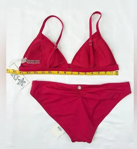 Quint Soul NWT Triangle Bikini Top/Mid Rise Lilly Bottom - Sangria - M/S