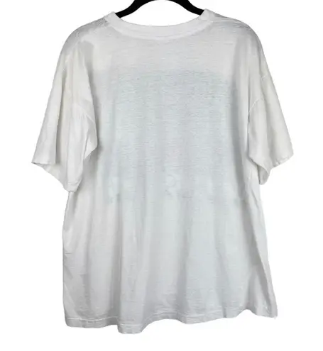 Vintage 90s Van Gogh Irises Painting Single Stitch Tee Tshirt Graphic Art L/XL White