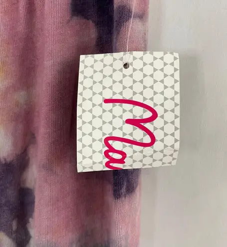 Maronie New Tie Dye Sweatpants Drawstring Waist Eggplant Multi