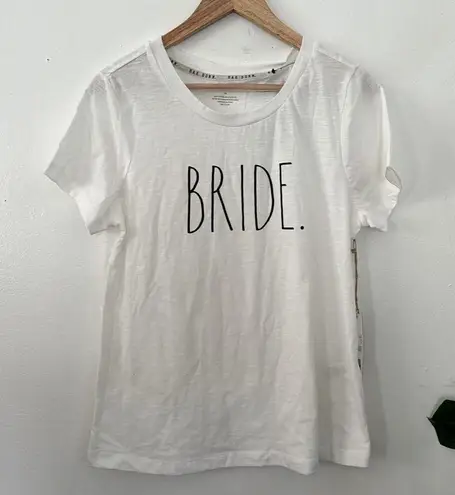 Rae Dunn  White BRIDE Short Sleeve Graphic NWT