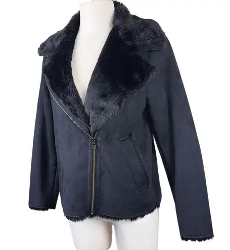 Uniqlo  Black Faux Suede and Faux Fur Women’s Jacket in size Small