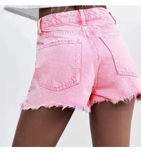 ZARA Pink  Denim High Waisted Shorts