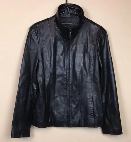 Avanti New York Women’s Genuine Soft Leather Black Zip-Up Jacket