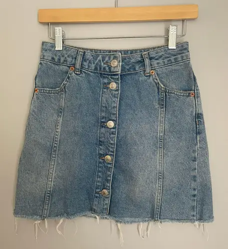 Topshop Denim Moto Skirt