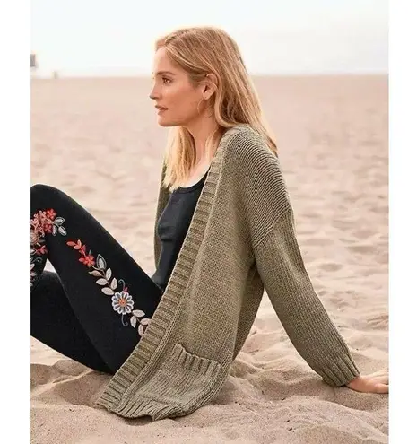 Johnny Was Veggie Dye Cardigan Open Front Chunky Knit Thick Medium Timeless Boho