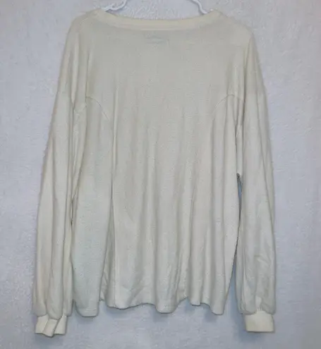 Urban Outfitters UO Cream Textured Oversized V Lillu Sweater