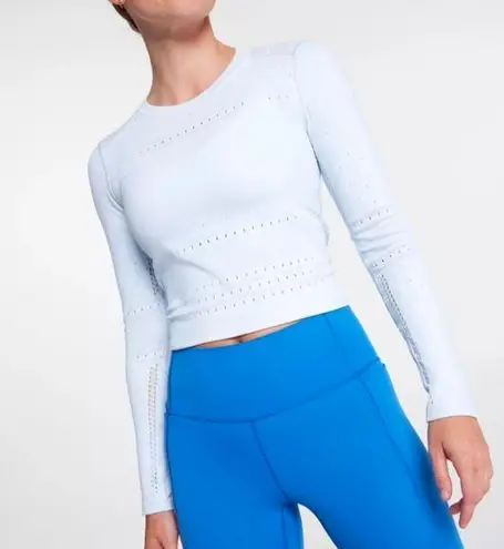 Calia By Carrie Underwood Light Blue Pointelle Seamless Long Sleeve Top Sz L/XL Size L