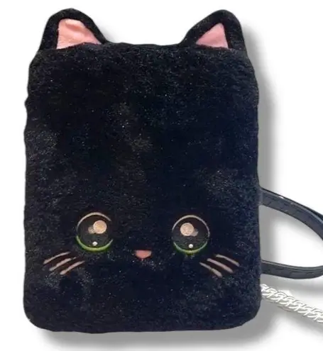 Kitty Cat Black Furry Hard Case Backpack
