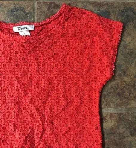 Small Pinky Coral Floral Patterned Short Sleeve Orange