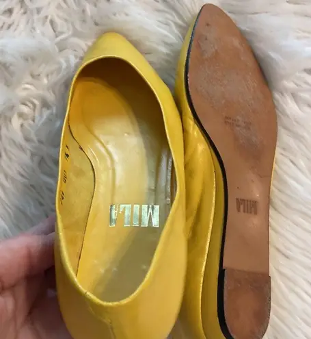 MILA Women's Yellow Flats size 7.5M leather flats color yellow