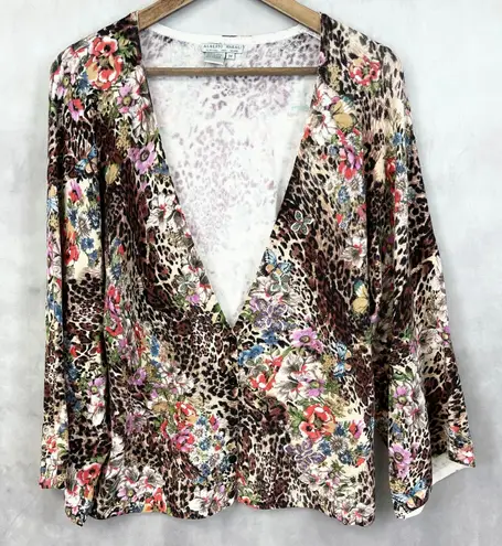 Alberto Makali Womens Cardigan M Leopard Floral Boho Viscose Stretch Mobwife
