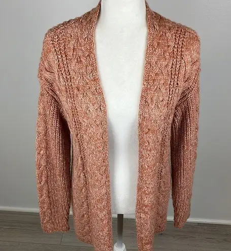 Nine West  Orange & White Cable Knit Cardigan Size Small