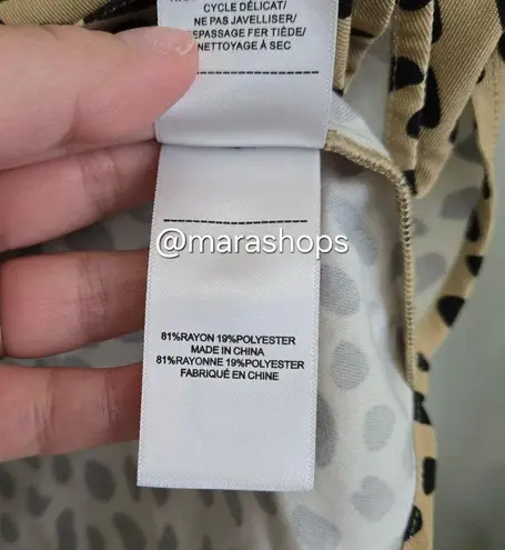 UNTUCKit Dorie Button Down Cheetah Print Shirt Black Size 8