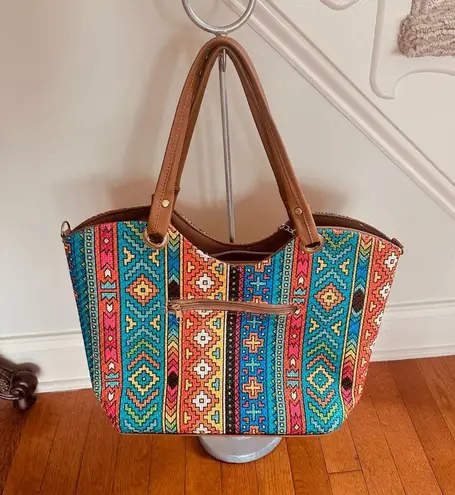 Vibrant Colorful Shoulder Bag with Pom Poms Yellow