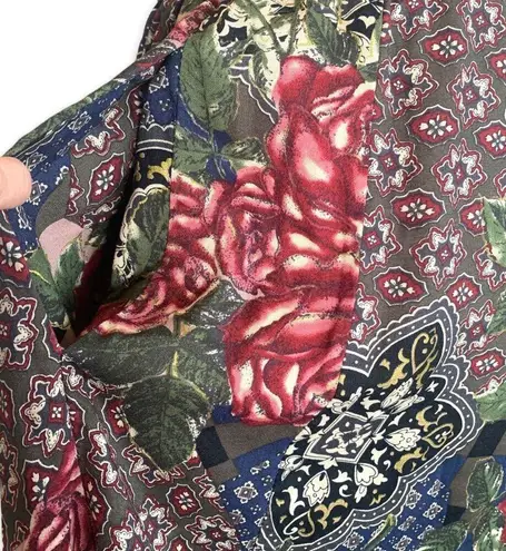 Vintage Carol Anderson Collection Patchwork Floral Midi Skirt Custom Trim Red Size undefined