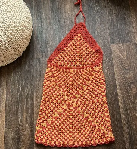 Akoia Bali Swim Crochet Halter Dress Size M