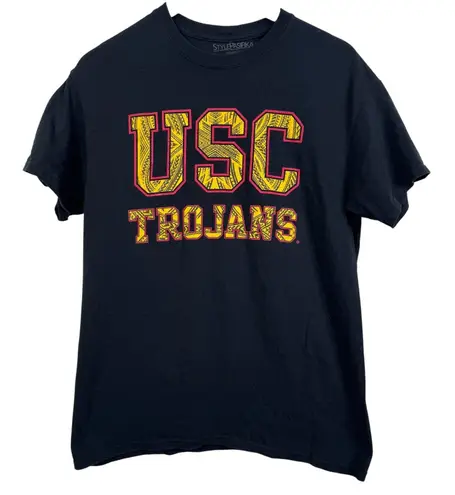 USC Trojans College Black Graphic Tee Unisex Size M Red Size M