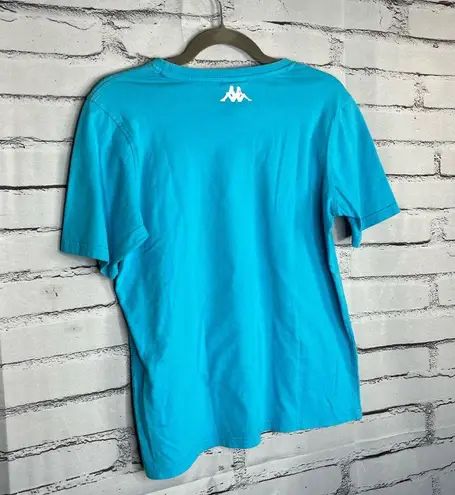 Kappa Blue White Checkered Graphic Shirt S Casual Streetwear Relaxed Fit Top