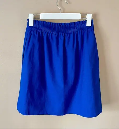 J.CREW FACTORY | Cobalt Blue Linen Blend Mini Skirt Sz 0