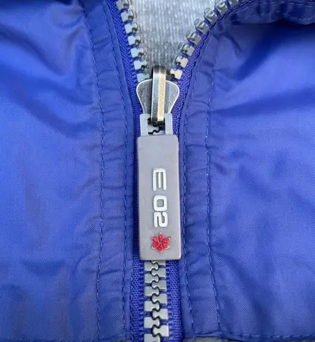 E02 Vintage Blue Reversible Zip Up Windbreaker Hoodie Jacket